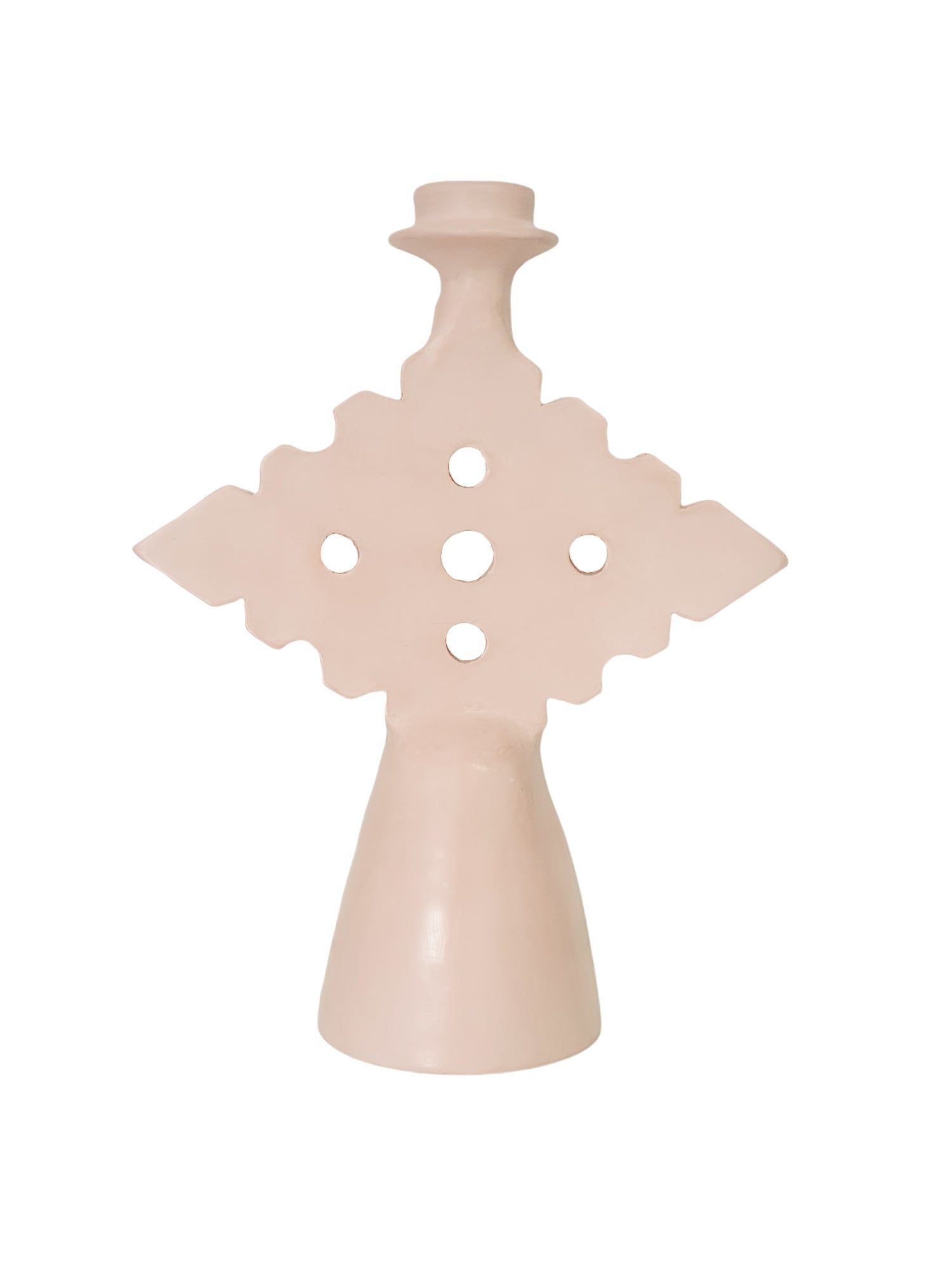 Tadelakt Diamond Candle Holder Medium | Nude