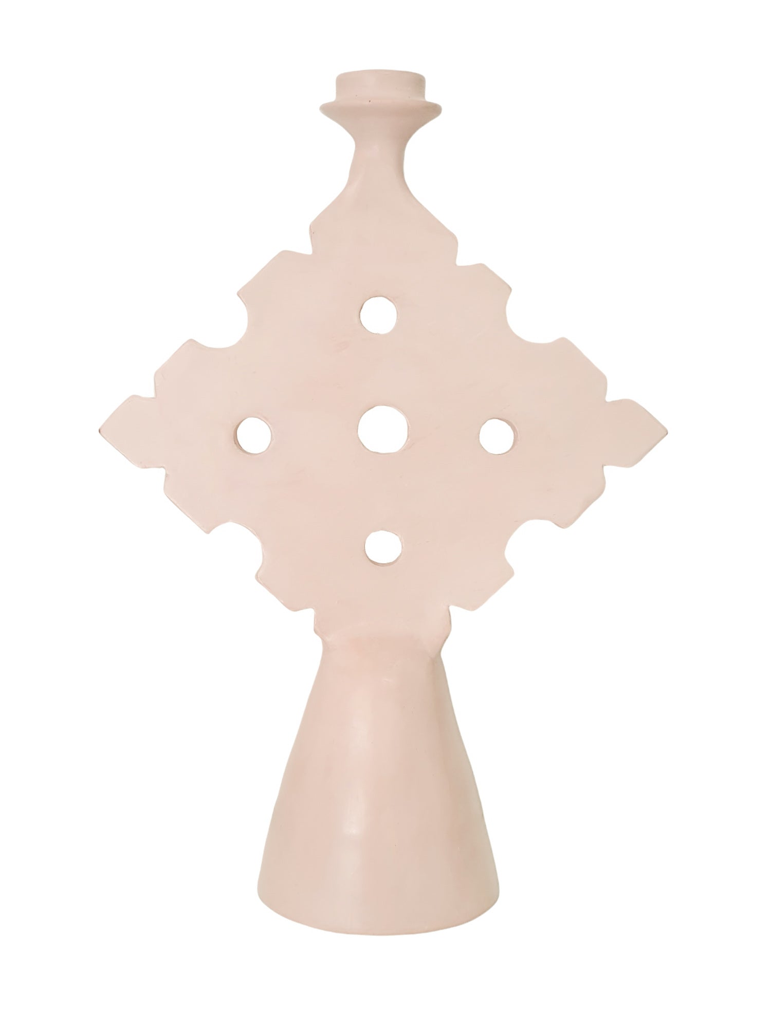 Tadelakt Diamond Candle Holder Large | Nude