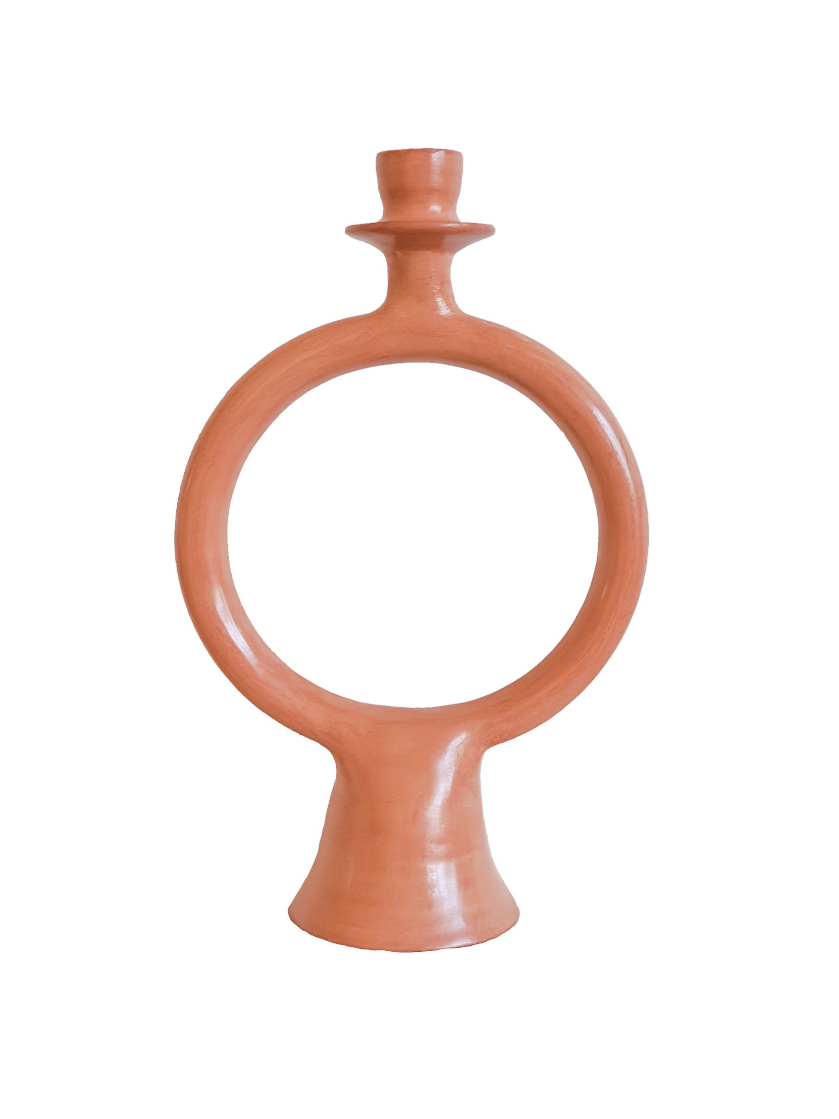 Tadelakt Round Candle Holder | Terracotta