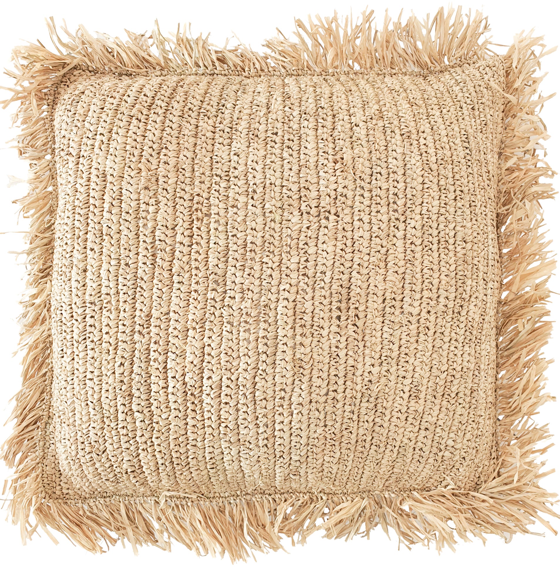 Natural Villa Luxe Raffia European Cushion 