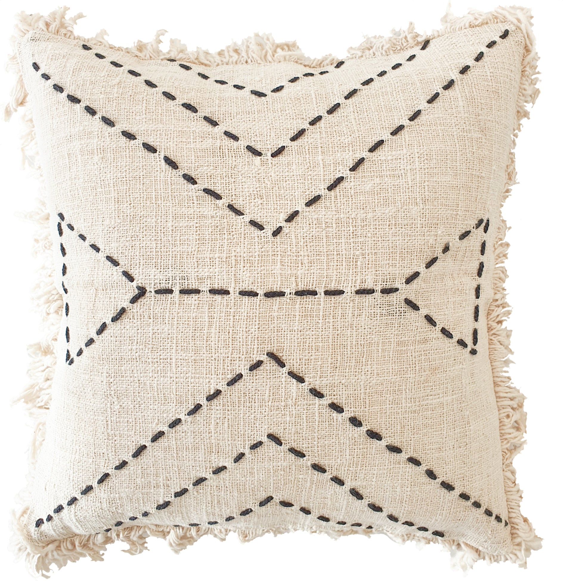 Villa Luxe Fringe Cushion Linen