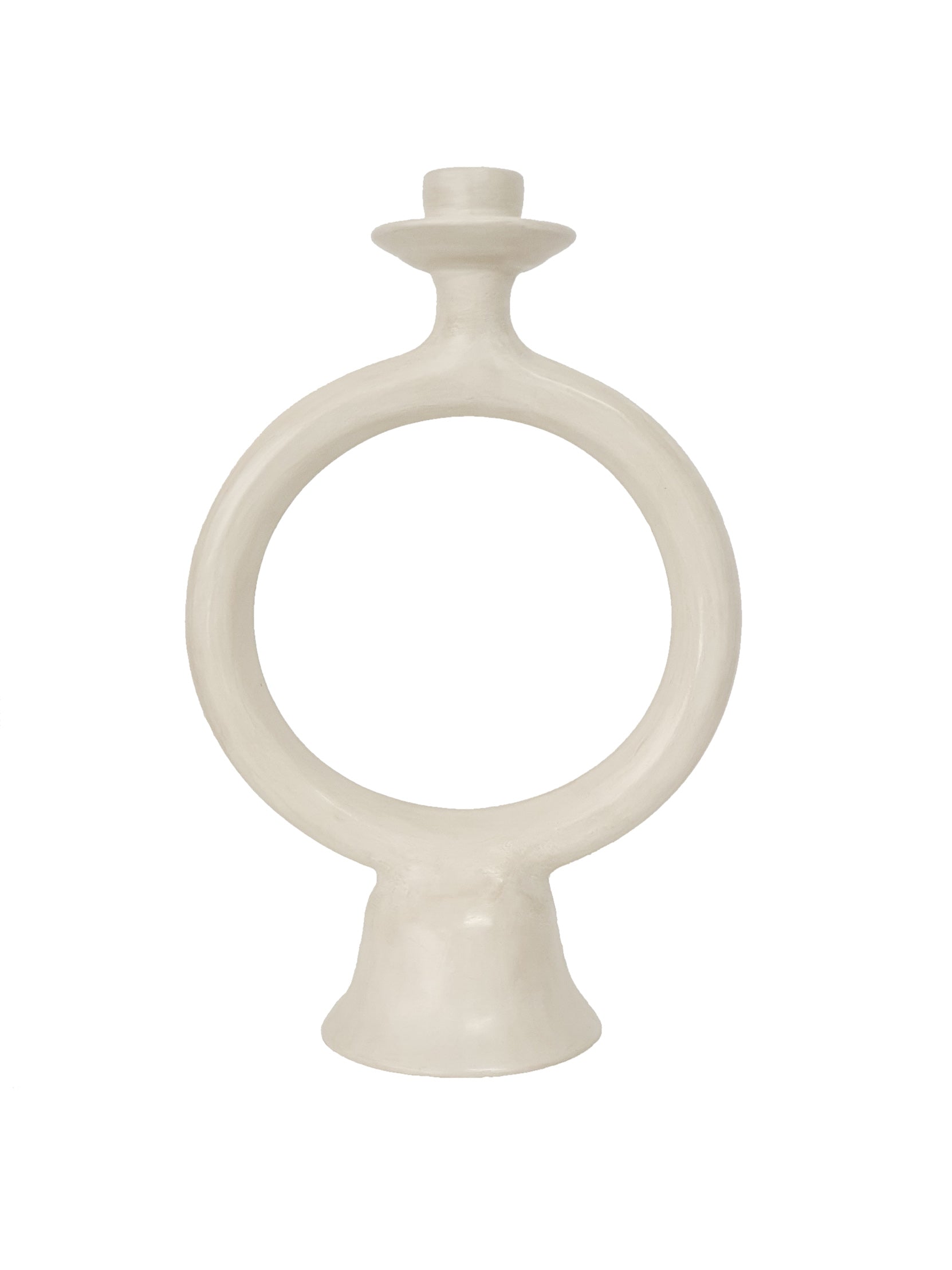 Tadelakt Round Candle Holder | Beige