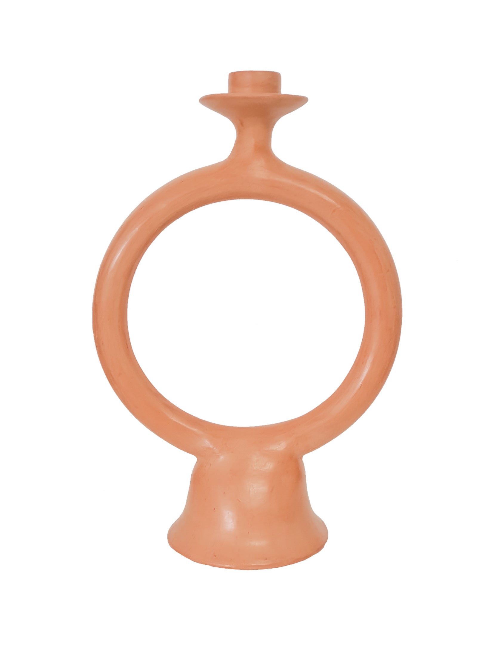 Tadelakt Round Candle Holder | Peach