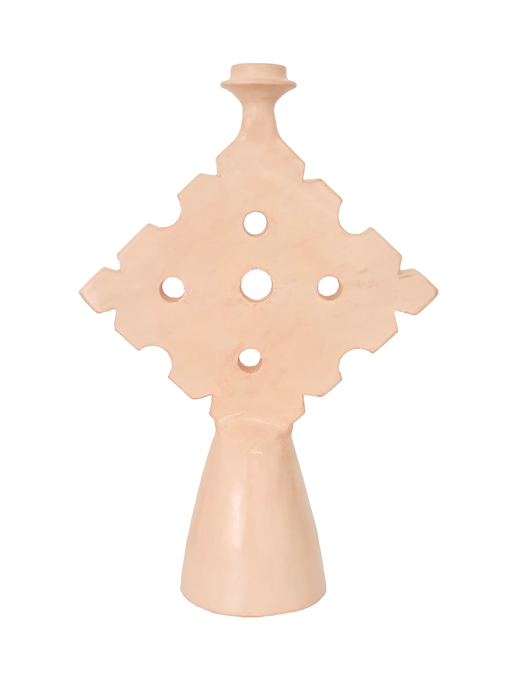 Tadelakt Diamond Candle Holder Large | Peach