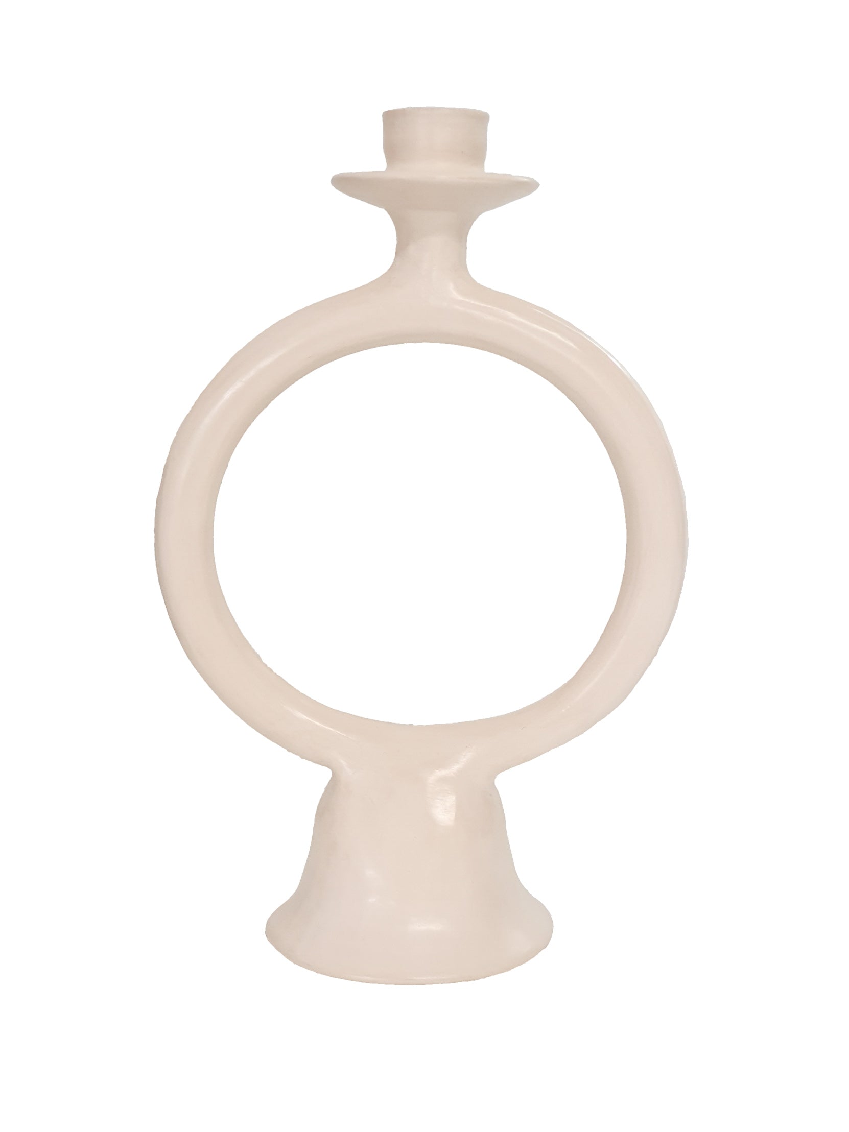 Tadelakt Round Candle Holder | Nude