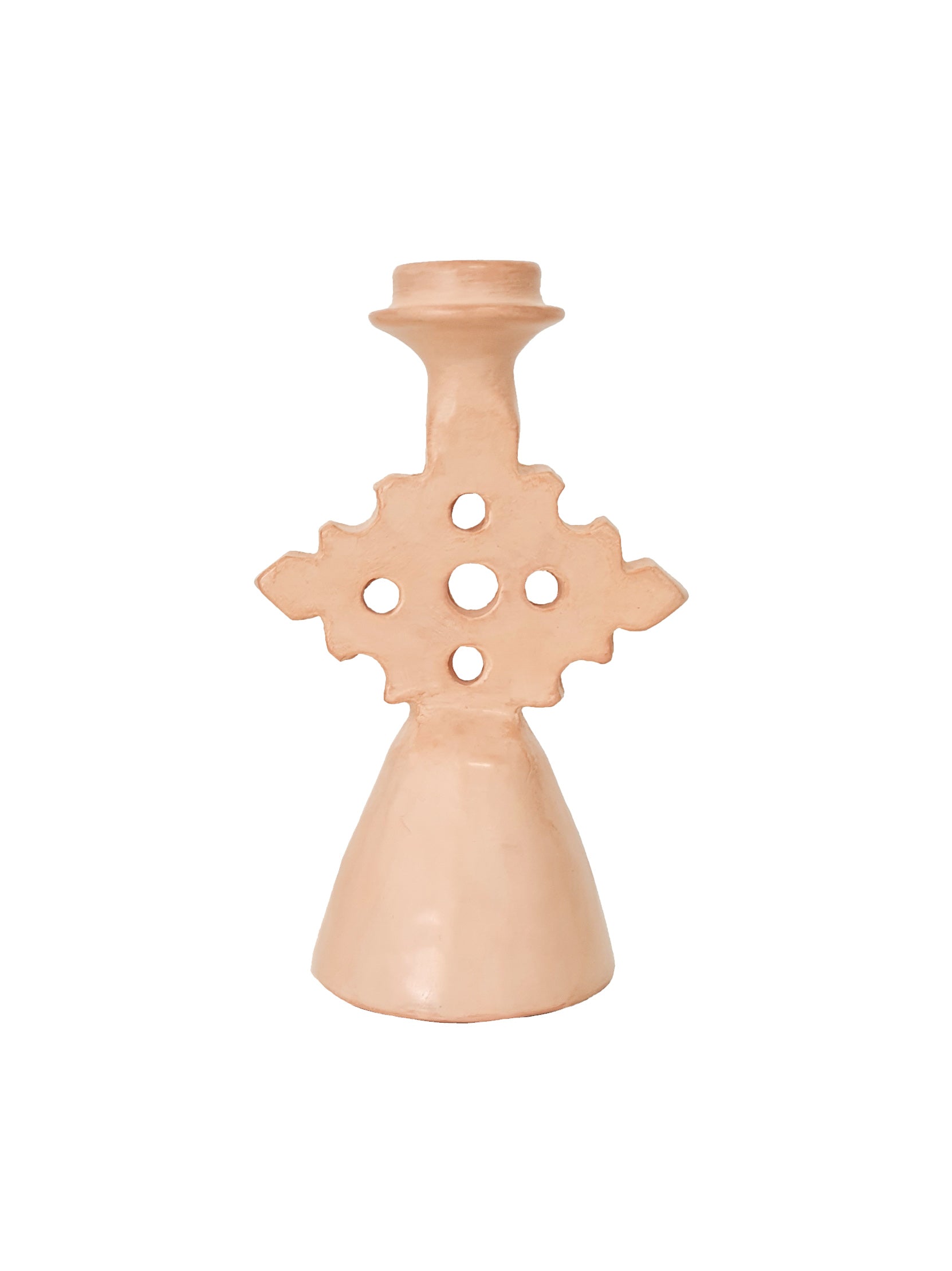 Tadelakt Diamond Candle Holder Small | Peach