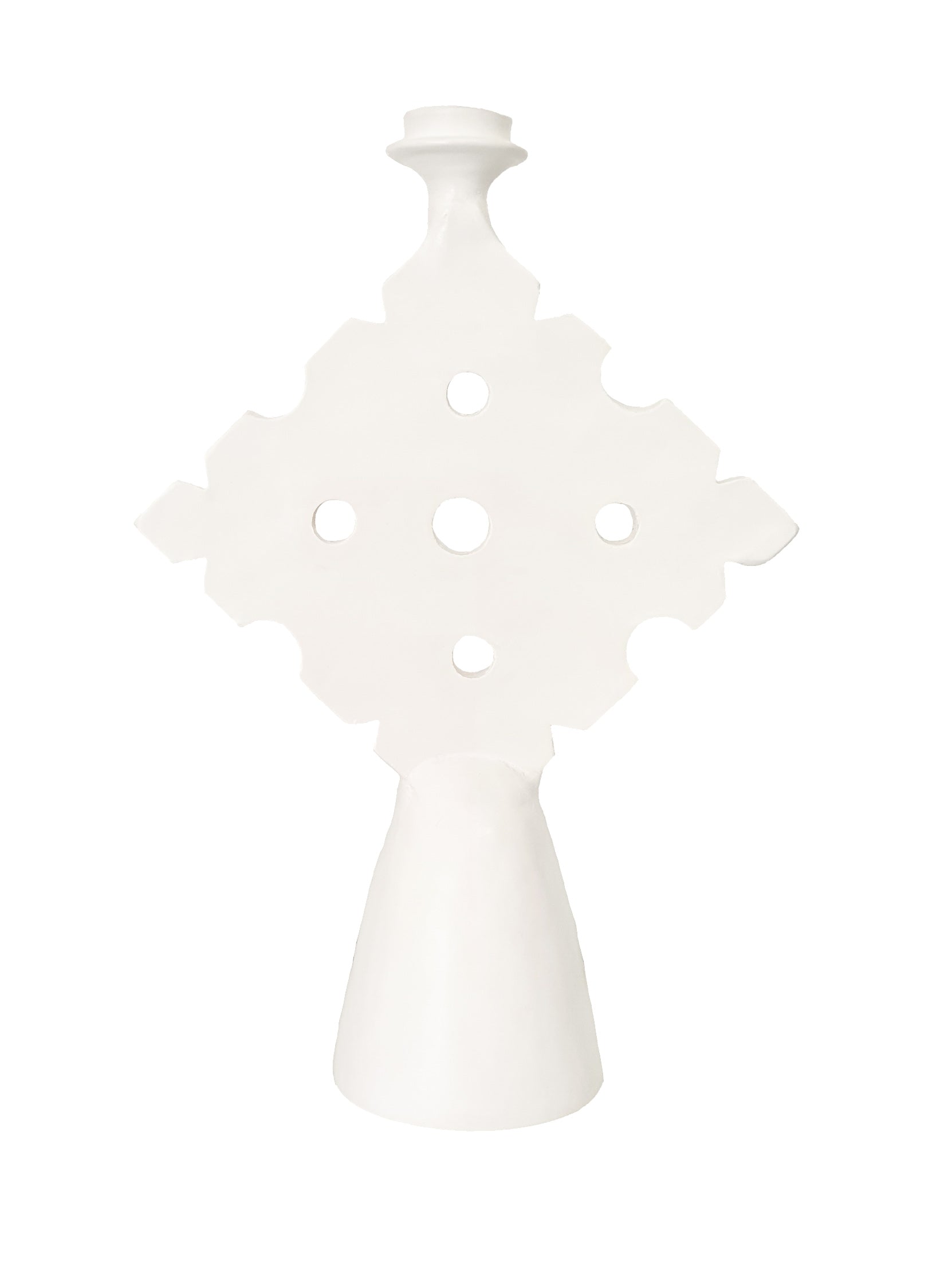 Tadelakt Diamond Candle Holder Large | White