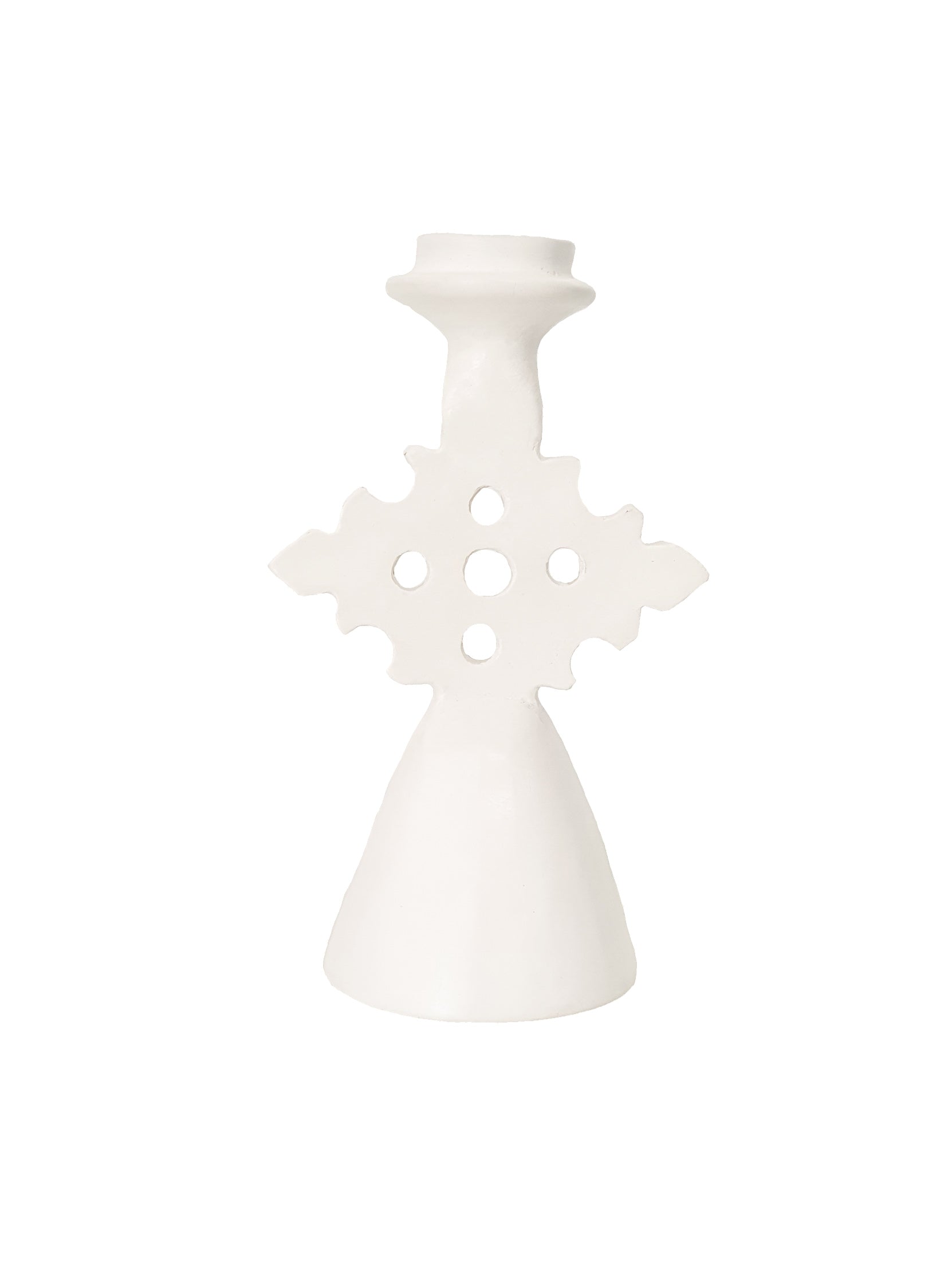 Tadelakt Diamond Candle Holder Small | White