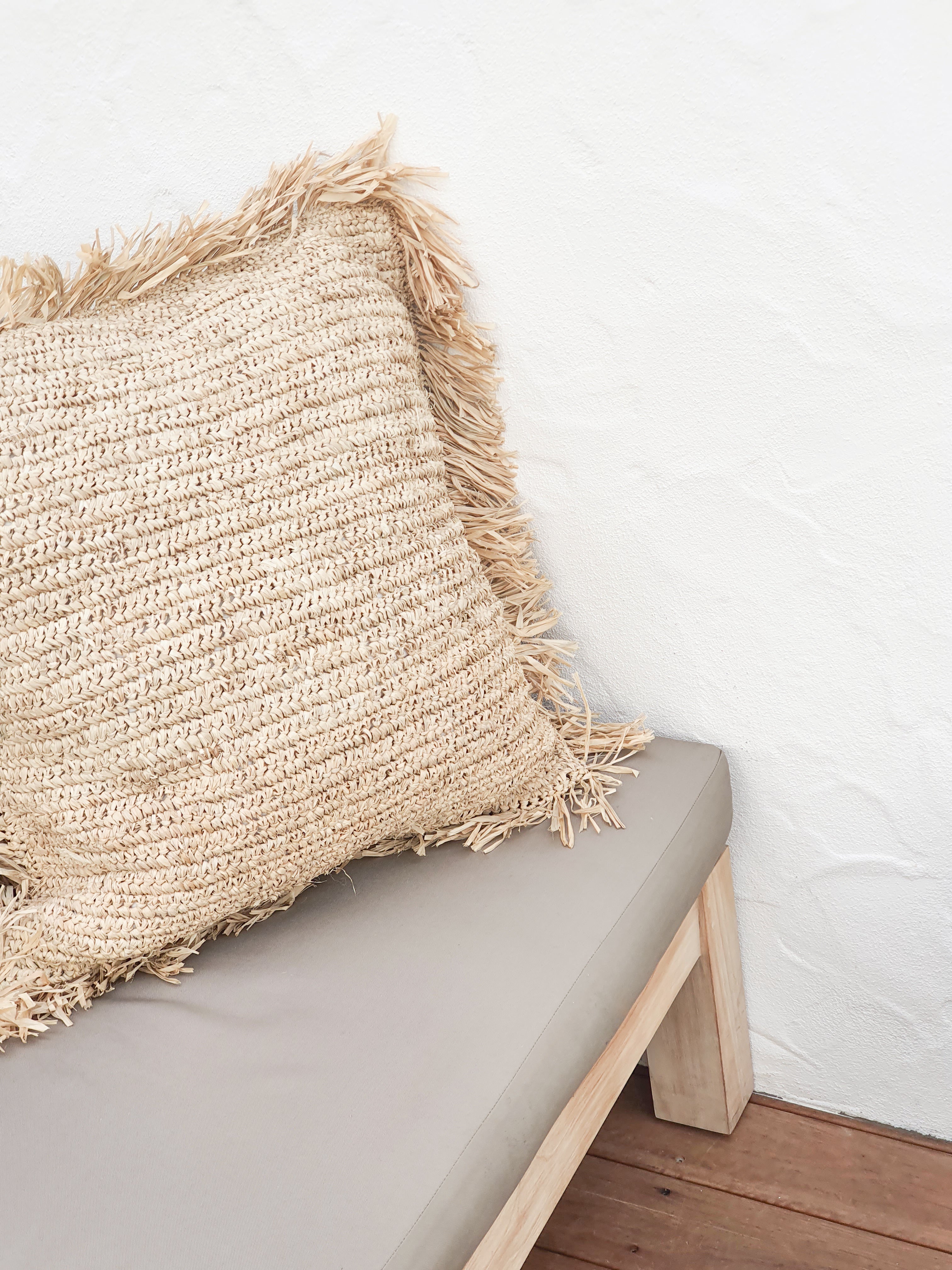 Natural Villa Luxe Raffia European Cushion image samples